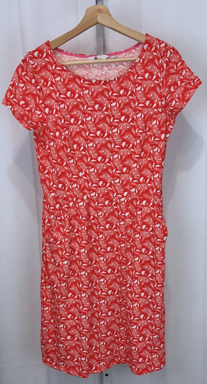 BODEN Phoebe Jersey Dress Floral Cap Sleeve Knee Length Petite UK 10P US 6P